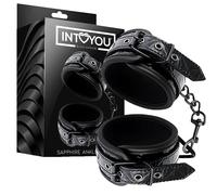 Sapphire cavigliere bondage vegano nere imbottite catena BDSM fetish