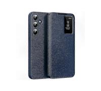 (Sapphire) Galaxy A56 5G Leather Case with Card Holder & Smart View Window - Phone Cover