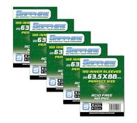 Sapphire Sleeves Perfect Fit - 300 Bustine 64 × 89 mm per Doppio Imbustamento (Magic, Pokémon, KeyForge) - Acid-Free, PVC Free, Ultra Trasparenti