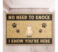 Sappiamo Che Sei Qui, Versione Gatto - Gatto Personalizzato Tappetino Da Bagno Resistente Tappeti D'Ingresso Facile Da Pulire Zerbino Di Benvenuto Per Interno Soggiorno Camera Letto 40X60Cm