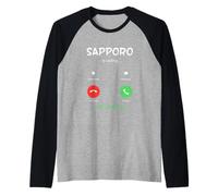 Sapporo Sta chiamando e Devo Andare in Giappone Hokkaido in Viaggio Maglia con Maniche Raglan