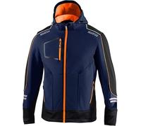 SAPRCO GIUBOTTO GIACCA SOFT-SHELL TECNICO YORK BLU/ARANCIONE CAPPUCCIO E TASCHE