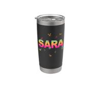 Sara - Bellissimo nome con farfallas Bicchiere termico in acciaio inox doppia parete