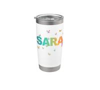 Sara - Bellissimo nome con farfallas Bicchiere termico in acciaio inox doppia parete