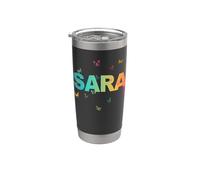Sara - Bellissimo nome con farfallas Bicchiere termico in acciaio inox doppia parete