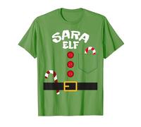 Sara Elf - Costume Natalizio Maglietta, Uomo, Erba, L