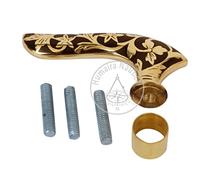 Sara International - Bastone da passeggio vintage con manico in ottone, colore: Giallo