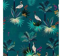 Sara Miller Airone Verde Tropical Peluche Velluto Tessuto Tenda Fodera Cuscino