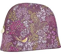 Sara Miller Beauty Haveli Garden - Borsa per cosmetici grande, colore: viola, articoli da toeletta e prodotti di bellezza essenziali, in pelle vegana, stampata, regalo da viaggio