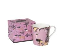 Sara Miller London Tazza con piume di coda di struzzo con dettagli in oro 22 carati