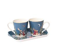 Sara Miller London Woodland Tales - Set tazza e vassoio, colore: Blu francese