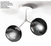 SARA-PL2 B Lampada a soffitto 2 luci solo struttura bianco opaco senza vetri attacco E14