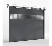 Saracinesca garage, avvolgibile, con lamelle in policarbonato trasparente, modello basic, grigio antracite, 1000x1500 mm, configurabile su misura