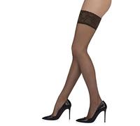 Sarah Borghi Calze Autoreggenti Velati Donna 15 Den con Lycra, Giarrettiera in Pizzo e Punta Rinforzata, Made in Italy