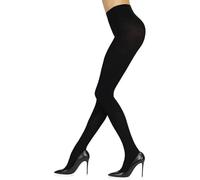 Sarah Borghi Collant Donna 100 Denari in Cotone Extra Morbido Super Coprente, Calze Extra Comfort con Tassello in Seta e Cucitura Piatta, Made in Italy (nero, XL)