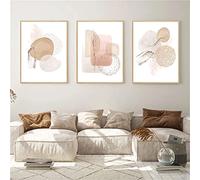 Sarah Duke Set di 3 poster astratti, artistici da parete, colore beige, senza cornice, poster moderni per il soggiorno e la camera da letto (stile A, 30 x 40 cm)