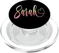Sarah First Name on Pastel Rainbow Colors for Girls & Teens PopSockets PopGrip per MagSafe