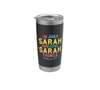 Sarah Here Doing Sarah Things Nome divertente Sarah Bicchiere termico in acciaio inox doppia parete