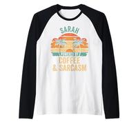 SARAH Vibes Only Cute Retro Girls SARAH Name Maglia con Maniche Raglan