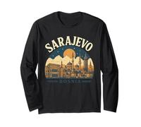 Sarajevo Skyline Souvenir - Bosnia Souvenirs Maglia a Manica