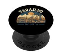 Sarajevo Skyline Souvenir - Bosnia Souvenirs PopSockets PopGrip Adesivo