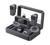 Saramonic Air Microfono, Lavalier Esterno Ø9,7mm, 48 kHz/24 bit, SNR 90 dB, Mini Microfono per iPhone Serie 15/16 con Custodia di Ricarica, Microfono a Clip con Connettore USB-C, APP, 300 m