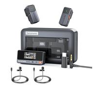 Saramonic Air Wireless Lavalier Microfono per iPhone Android con doppio microfono da bavero, 300 m, 48 kHz/24 bit, mini microfono per Tiktok Youtube Livestream, interviste, podcast, registrazione