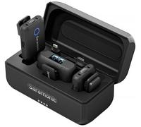 Saramonic Blink 500+ B2 - Sistema microfono wireless per 2 persone con ricevitore da 3,5 mm, uscite USB-C e Lightning, custodia di ricarica, cancellazione del rumore e montaggio magnetico