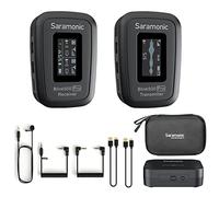 Saramonic Blink500 Pro B1 Mini microfono stereo wireless a doppio canale con custodia di ricarica, display OLED e uscita cuffie da 3,5 mm per DSLR, mirrorless e videocamere, smartphone, computer