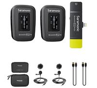 Saramonic Blink500 Pro B4 Mini microfono wireless stereo a doppio canale con custodia di ricarica, display OLED e uscita cuffie da 3,5 mm per iPhone iPad