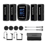Saramonic Blink500 Pro B8 Mini Wireless Lavalier System (4TX+1RX), Microfono a Cappella Omnidirezionale a 4 Canali per Telefono Macchina Fotografica PC YouTube, Facebook Live Stream, Registrazione