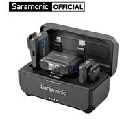 Saramonic Blink500B2+ Microfono lavalier wireless per fotocamera iPhone Portata 150 m Cancellazione del rumore Batteria 20 ore per Vlog Youtube