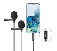 Saramonic LavMicro U3C Digital Dual Head Head Lavalier Microfono omnidirezionale a clip con connettore USB Type-C compatibile con iPad Pro, Mac PC, Samsung, LG, altri smartphone di tipo USB-C