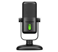 Saramonic - Microfono da studio USB a diaframma grande, con supporto magnetico da tavolo, uscita cuffie e LED multicolore per computer e dispositivi mobili (SR-MV2000)