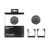 Saramonic Microfono in miniatura a 2 canali da 3,5 mm e mixer audio con cavi di uscita TRS e TRRS per fotocamere, smartphone, computer e altro (AX1)