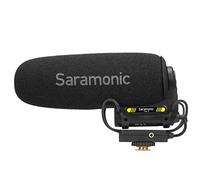 Saramonic Microfono professionale per fucile supercardioide per fotocamera con guadagno a 2 stadi, filtro passa-alto da 150 Hz, uscita cuffie e batteria agli ioni di litio da 150 ore (VMIC5)