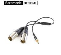 Saramonic SR-UM10-CC1 maschio 3.5mm TRS connettore filettato di bloccaggio a doppio cavo adattatore Audio XLR a 3 pin per microfono Wireless