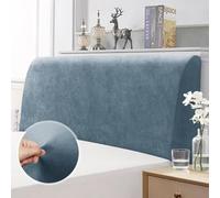 SaRani Copri testata Testiere Spalliera Letto Elasticizzata Velluto Liscio Tinta Unita (Grigio Shark)