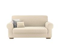 SaRani Copridivano Bonton Poltrona Divano 2 3 4 Posti Tessuto Elasticizzato in Rilievo (Tre Posti, Panna)