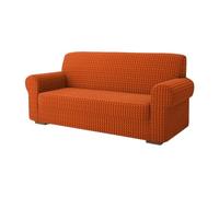 SaRani Copridivano Elasticizzato Salva Divano Tinta Unita Tessuto Bolle Galaxy (Arancio, Quattro posti)