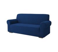 SaRani Copridivano Elasticizzato Salva Divano Tinta Unita Tessuto Bolle Galaxy (Blu, Due posti)