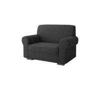 SaRani Copridivano Elasticizzato Salva Divano Tinta Unita Tessuto Bolle Galaxy (Grigio scuro, Poltrona)