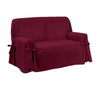 SaRani Copridivano FIOCCO con Laccetti, Tessuto Pesante per Tappezzeria, Vestibilità Universale e Copertura Totale del Divano, Produzione Sartoriale Italiana (Bordeaux, 3 posti)