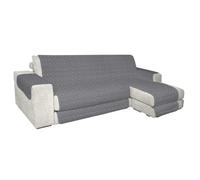 SaRani Copridivano Perla con Penisola Trapuntato Salva Divano Copri Chaise Longue (Grigio scuro, Tre posti)