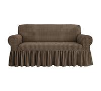 SaRani Copridivano Voila' 2 3 4 Posti Elasticizzato Volant Salva Divano (Tortora, 4 posti)