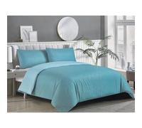 SaRani Copripiumino Fodera Sacca Double Face Matrimoniale 2 Federe a Fantasia Rose (Turchese, Matrimoniale)