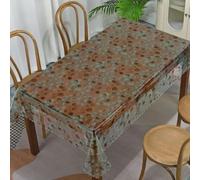 SaRani Copritavolo Tovaglia da Tavola Antimacchia Plastificato Fantasia Foglie Trasparente PVC H 140 cm (Foglie verde, 100x140 cm)