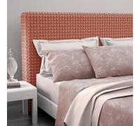 SaRani Copritestata Copri Testiere Letto Elasticizzato Morbido Tessuto Bolle Universale estensibile fino a 200 cm (Arancione)