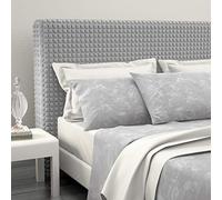 SaRani Copritestata Copri Testiere Letto Elasticizzato Morbido Tessuto Bolle Vari Color (Grigio chiaro)