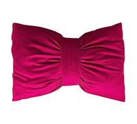 SaRani Cuscino Velluto Fiocco Tinta Unita 50x40 cm Divano Arredo Casa (Fucsia)